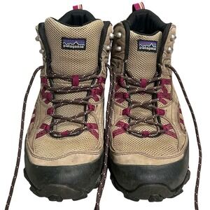 Patagonia Drifter A/C Mid Hiking Boots Womens 10 Tan Magenta Vibram T80930 1011